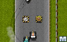 Pingüinos jugando al estilo Mario Kart