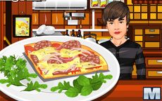 Justin bieber cocina una pizza