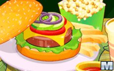 Cocina una hamburguesa - corta los ingredientes