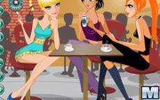 Juego de vestir con amigas - tomando un café